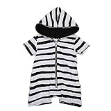 Lutents ベビー服 ロンパース カバーオール 半袖 バーカー 縞模様 女の子 男の子 カジュアル 快適 着心地良い 歩行服 パジャマ 新生児 出産祝いプレゼント 可愛い オシャレ