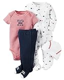 カーターズ Carter's ご出産祝いに カバーオール 長袖 足つき 豪華4点 ギフトセット 4-Piece Babysoft Take-Me-Home Set NB (50-55cm) [並行輸入