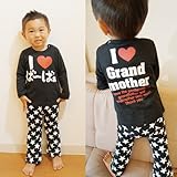 (アイラブパパアンドママ)【I lovePaPa&Mama】 アイラブパパ&ママ じ～じぃ&ば～ばぁ 長そでTシャツ 80cm/90cm/95cm/100cm 100 じ～じぃ杢グレー