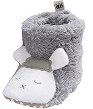 C-Princess 幼児 キッズ うさぎ ルーム シューズ ファーストシューズ ショートブーツ 新生児 赤ちゃん ベビー靴 歩行靴 可愛い ふわふわ 防寒 グレー 13cm