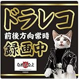 pa-man なめ猫 ドラレコステッカー 黒 トラックサイズ [前後方向常時 録画中] NECOB1