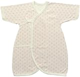 ベビーストーリー スムース 麻葉柄 コンビ肌着 50cm ~ 60cm ピンク G22048 日本製