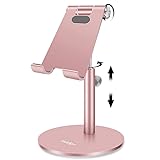 スマホスタンドLululeagueタブレット スタンドユニバーサルマルチアングル&高さ調整 ipad スタンド 様々な異なるタイプのiPadとタブレットPCと携帯電話に適用されます (ローズゴールド)
