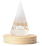 盛り塩 小網神社 御神塩使用 雫の響 交換不要 水晶入り ルチルクォーツ 高さ約5.2cm×直径約2.3cm(底面) 日本製 オルゴナイト 風水 縁起モチーフ 玄関 トイレ 神棚 おしゃれ 木製台座付き