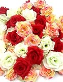 cycle product 造花 花部分 のみ 薔薇 ローズ 60個 セット ブライダル パーティー (レッド　ピンク　ホワイト　)