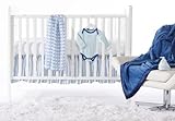 SwaddleDesigns 6 Piece Lightweight Crib Bedding Set with Crib Skirt with Luxury Adult Blanket True B