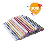 グルースティック Qelus 高温ボンドガン用 マルチカラー キラキラ 強力粘着 7mm*100mm ピタガン替え用 30本入