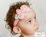 ☆シルバーリーフがエレガントシフォンフラワーとパールのヘアバンド☆コーラル