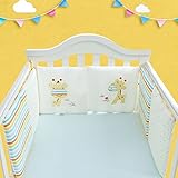 [千楽] 6枚セットベッドバンパー ベッドガード ベビー 半周タイプ 出産お祝い (鹿)