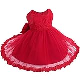 （イーエフイー）EFE　子供ドレス　結婚式　フォーマル　ベビードレス　出産祝い　パニエ　女の子　キッズ　可愛い　ワンピース　赤ちゃん　3ヶ月ー24ヶ月対応 レッド 80