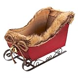 Santa Sleigh - Indoor Christmas Decoration - Perfect as Artificial Flower Arrangement Container Tabl