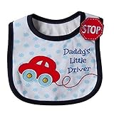 Reedoo 赤ちゃん コットン よだれかけ 防水　生地 綿 ベビー スタイ ビブ　保育園準備に お食事スタイ　動物柄　 かわいい　 ベビー用品　子供　男の子 女の子　タオル パイル　新生児　(車)
