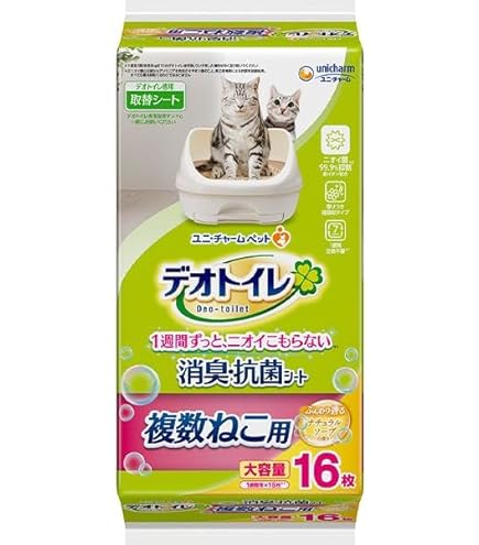 デオトイレ 複数ねこ ふんわり香る消臭 抗菌シート ナチュラルソープ 16枚×6 Amazon | 【ケース販売】デオトイレ 複数ねこ用ふんわり香る消臭・抗菌