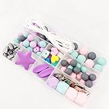 Mamimami Home 歯固め シリコーン製 ビーズ 12mm-37mm 噛のビーズ 様々な形状のパープル ビーズゼント おしゃぶりホルダー 授乳用ジュエリー DIY 材料パッケージ 「ボックス 