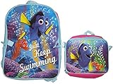 Disney Pixar Finding Dory Backpack with Lunch Bag Set (Light Blue/Fuchsia) [並行輸入品]