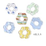 Treeup 綿100% 6重ガーゼ よだれかけ 花びら型 360度回転 柔らかい 食事用 スタイ 柔らかい 出産のお祝いギフト 赤ちゃん ベビー 6枚セット Bタイプ