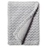 New TM Soft Fleece Embossed Baby Blanket Grey Chevron by Circo