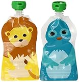 Squooshi 10802 r-utilisable alimentaire poche, Petit - 2,5 oz, 8 pi-ces (4 Lion, 4 Bluebird)