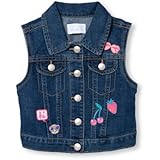 THE CHILDREN'S PLACE(ザ・チルドレンズプレイス) スリーブレスパッチデニムベスト インペリアル アウターデニム 18～24ヶ月【並行輸入】