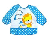 便利な防水性ベビービブ赤ちゃん授乳塗装スモックフォレストライオン、1-2歳