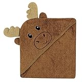 Luvable Friends Woven Terry Animal Faces Hooded Towel, Brown Moose by Luvable Friends