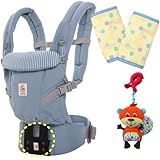 ベビーウエストベルト付エルゴベビー 抱っこ紐 出産祝セット　ADAPTアダプト/アズールブルー 【正規代理店2年間保証-SG認定付】