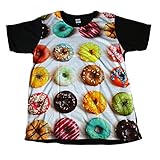ドーナツ ミスド お菓子 ストリート系メンズTシャツ 原宿系 プリントTシャツ 半袖 (XL) [並行輸入品]