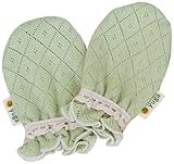 yuga☆ミトン ダイヤ柄 セージ染め オーガニックコットン100% ベビー 服 男の子 女の子 兼用 手袋 出産祝い プレゼント 天然染め 綿100% おもてなし賞受賞!