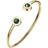PROSTEEL Stainless Steel Birthstone Bracelet Jan - Dec Birthday Gift,Jewelry for Women,Girls,fit Wrist from 5.5''-7.6'' in Ci