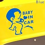Tobartosey 赤ちゃん乗車中 BABY IN CAR セーフティーサイン 車用 ブルー シール ステッカー ベイビー イン カー