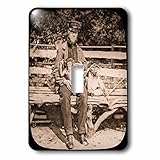 Scenes from the Pastマジックランタン – ヴィンテージZoo Keeper and Monkey Friendsビクトリア朝1890 – 照明スイッチカバー – シングルトグルスイ