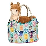 Personalized DC -カラフルなパイナップルLlama Sassy KidzファッションペットSak Stuffed Animal Toy Withバッグ