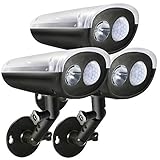 3-PACK LED Solar Powered Outdoor Security Light with PIR Motion Sensor and Photocell Sensor, Auto ON