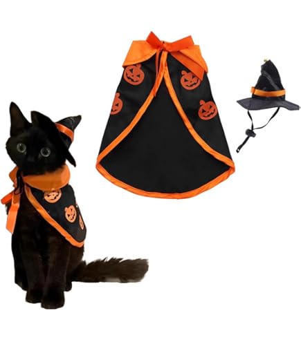 ねこネコ高さ62cm,巾34cm,奥行き28cm,大きいサンタクロース Amazon | Kingsie 猫の服 クリスマス マント 帽子付き サンタ