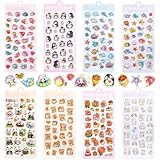 METBOU ぷくぷくシール 海洋動物 8枚 可愛い ぷくぷくシール 立体 ごほうび ステッカー ぷっくり デコシール 手帳