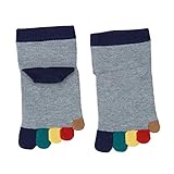 (靴下屋)kutsushitaya キッズ 指先レインボー5本指ソックス16〜18cm グレーモク