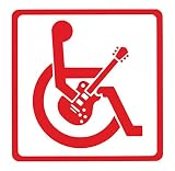 【全16色】車椅子マーク/車イス　サイン/カー ステッカー/Car/ギター/1/車用/シール/ Vinyl/Decal /バイナル/デカール/-1 (赤) [並行輸入品]