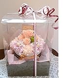 【プリザーブドフラワーギフト】枯れない魔法のお花のケースイン　フラワーケーキ♪　FANNIE PEACH　誕生日プレゼント 記念日 お祝い