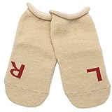 Left and Right Socks LRベビーソックス(ベージュ・ M 13cm - 15cm )ノックノック 靴下 日本製