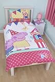 Peppa Pig Funfair Single Duvet Cover Set [並行輸入品]