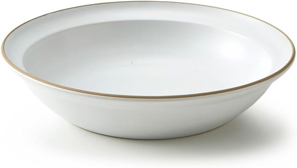 TAMAKI カレー パスタ皿 エッジライン ホワイト 直径21×高さ4.6cm 700ml 電子レンジ・食洗機対応 T