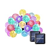 ストリングライト イルミネーションライト ソーラー バブル型 60LED 全長12M 電球間隔10cm 高輝度 IP65防水 光センサー内蔵 自動ON/OFF 屋外 室外 室内 パーティー/ベッドルー