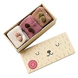 Nice Days（ナイス　ディズ）　 【3足セット】秋冬 キッズ ソックス もこもこ ベビー　靴下 女の子 男の子 可愛い ボール付き ふわふわ 暖かい 保温 お祝い 出産祝い ギフト (5-8歳)