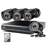 Zmodo 4 Channel 1080p Video Security Camera System with 4CH NVR (4) Weatherproof Indoor/Outdoor Came