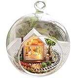 Zhhlinyuan DIY Handmade Assembling Cabin モデル Wooden Dollhouse with Garden Hanging Glass House Model 