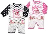 (アイラブパパアンドママ)【I lovePaPa&Mama】 アイラブパパ&ママ リボンプリント 水玉柄Tオール ロンパース 70cm/80cm 80 ママピンク