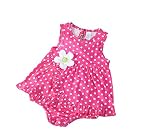 CHOUeTTe ベビー服 ロンパース 新生児～1歳6か月まで フレア 花 女の子 前開き ノースリーブ 夏 綿100% 可愛い リボン付き 出産祝い 誕生日プレゼントにもどうぞ 柄色サイズ多数 オリ