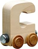 【米国正規商品・並行輸入】ネームトレイン 木製おもちゃ NameTrain Clear Finish Letter Cars - C ★着色なしモデル