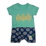 【SiShuNon/FARM】テトリスバッド半袖ロンパース ファーム ベビー服 子供服 男の子 テトリス バッド 半袖ロンパース 80 7 ブルー