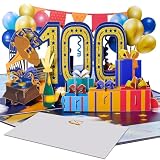 Magic Ants 100周年記念ポップアップカード、バースデーカード、結婚100周年記念カード、3Dグリーティングカード、100歳のバースデーカード、おめでとうカード